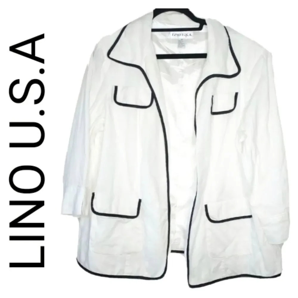LINO U.S.A 2 PIECE BLOUSE SET - WHITE
